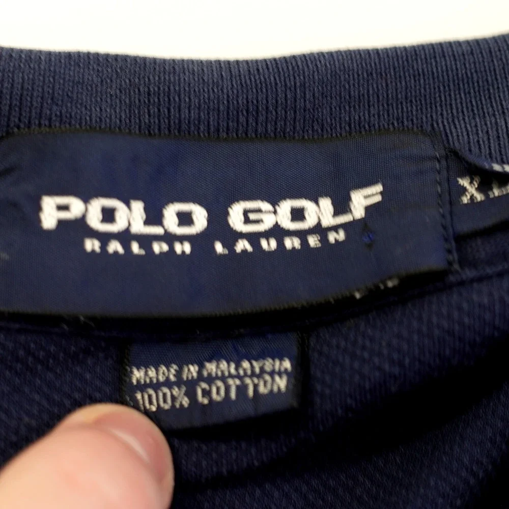 Polo Golf Ralph Lauren Blue Solid XL Cotton‎ Polo Collared Shirt Short Sleeve